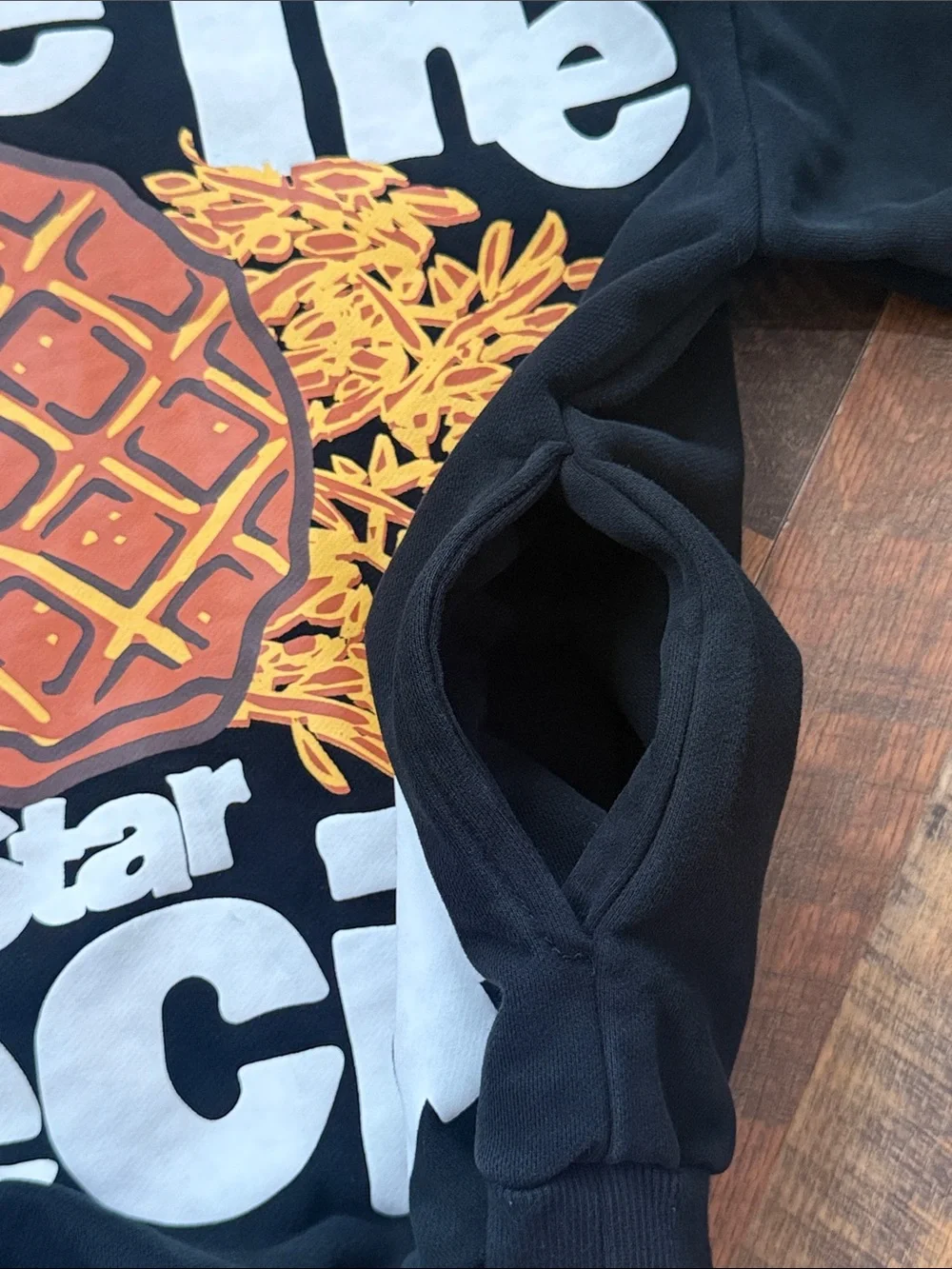 Red Letters x Waffle House All Star Special Hoodie Size M Streetwear Black